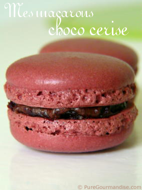 macarons chocolat cerise