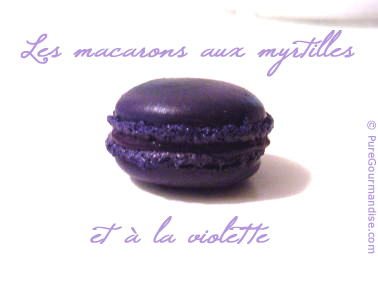 macarons aux myrtilles et &agrave; la violette