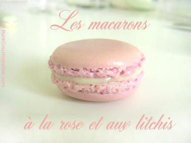 macarons à la rose et aux litchis