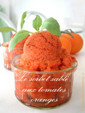 sorbet sablé aux tomates oranges