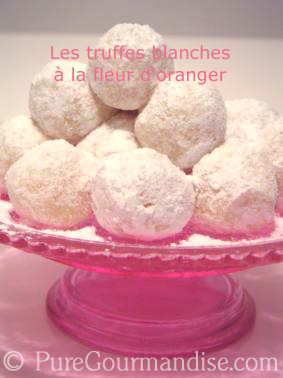 truffes blanches à la fleur d'oranger