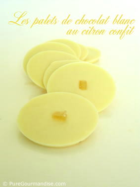 palets de chocolat blanc au citron confit