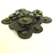 palets de chocolat noir à la pistache