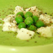 velout&eacute; petits pois feta