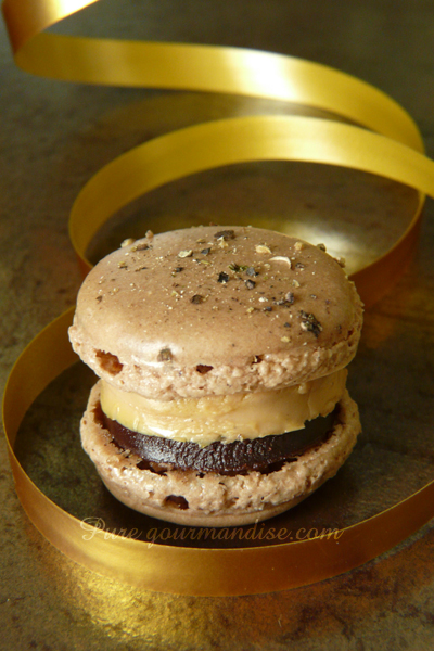 Macarons au foie gras et chocolat épicé - www.puregourmandise.com