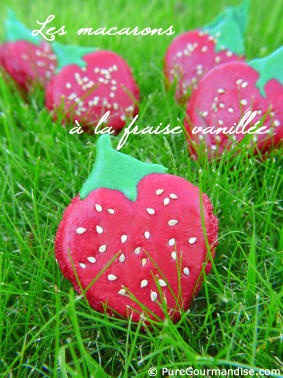 macarons en forme de fraise