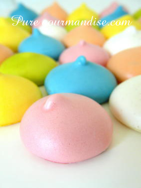 meringues multicolores parfumées