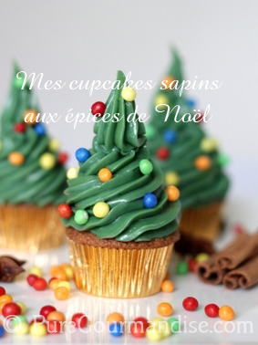 cupcakes sapins &eacute;pices noel