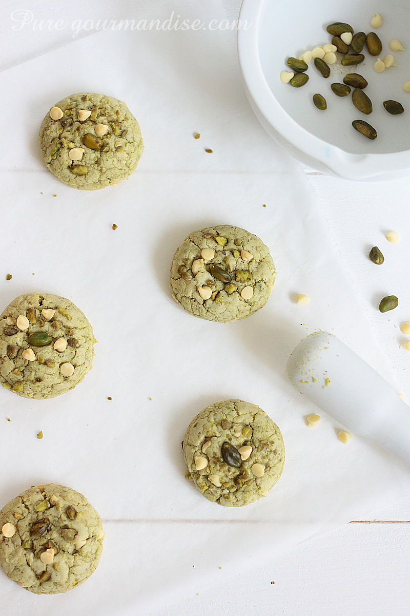 Cookies à la pistache et au chocolat blanc - Pure Gourmandise