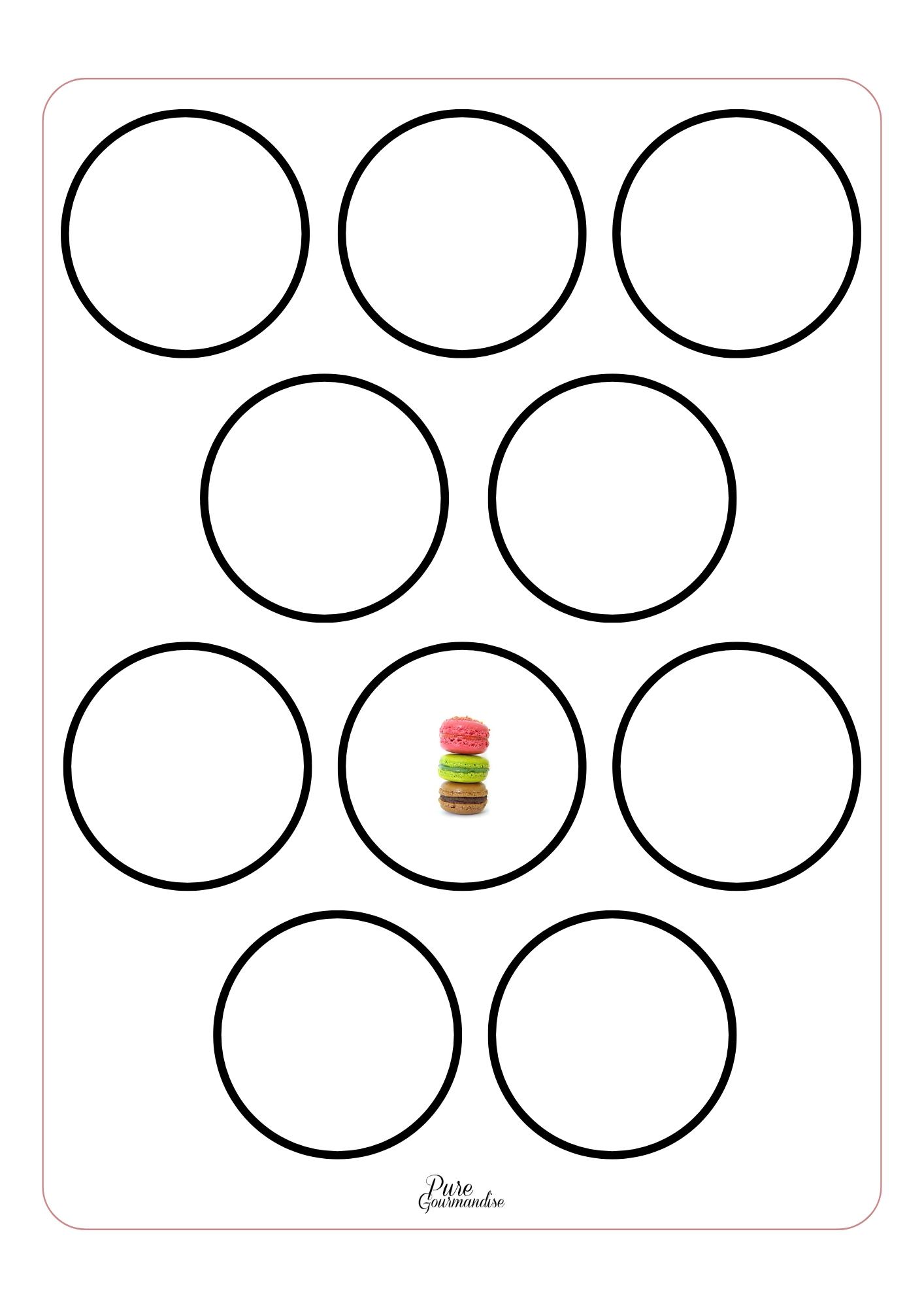 Gabarit A3 macarons 8 cm - Pure Gourmandise