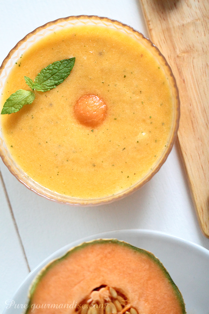 Soupe de melon à la menthe - Pure Gourmandise