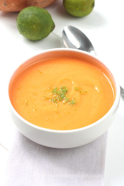 Velouté de patate douce au citron vert- Pure Gourmandise