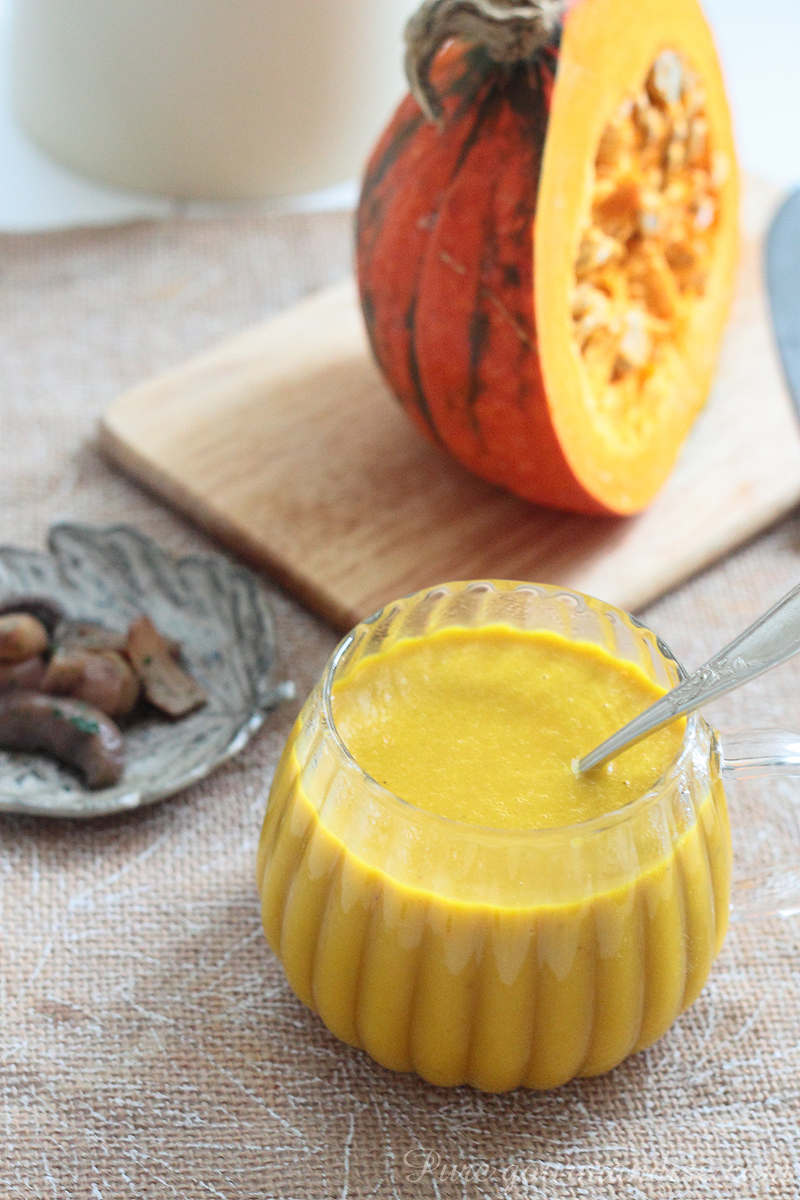 Velouté de potimarron aux champignons de Paris - Pure Gourmandise