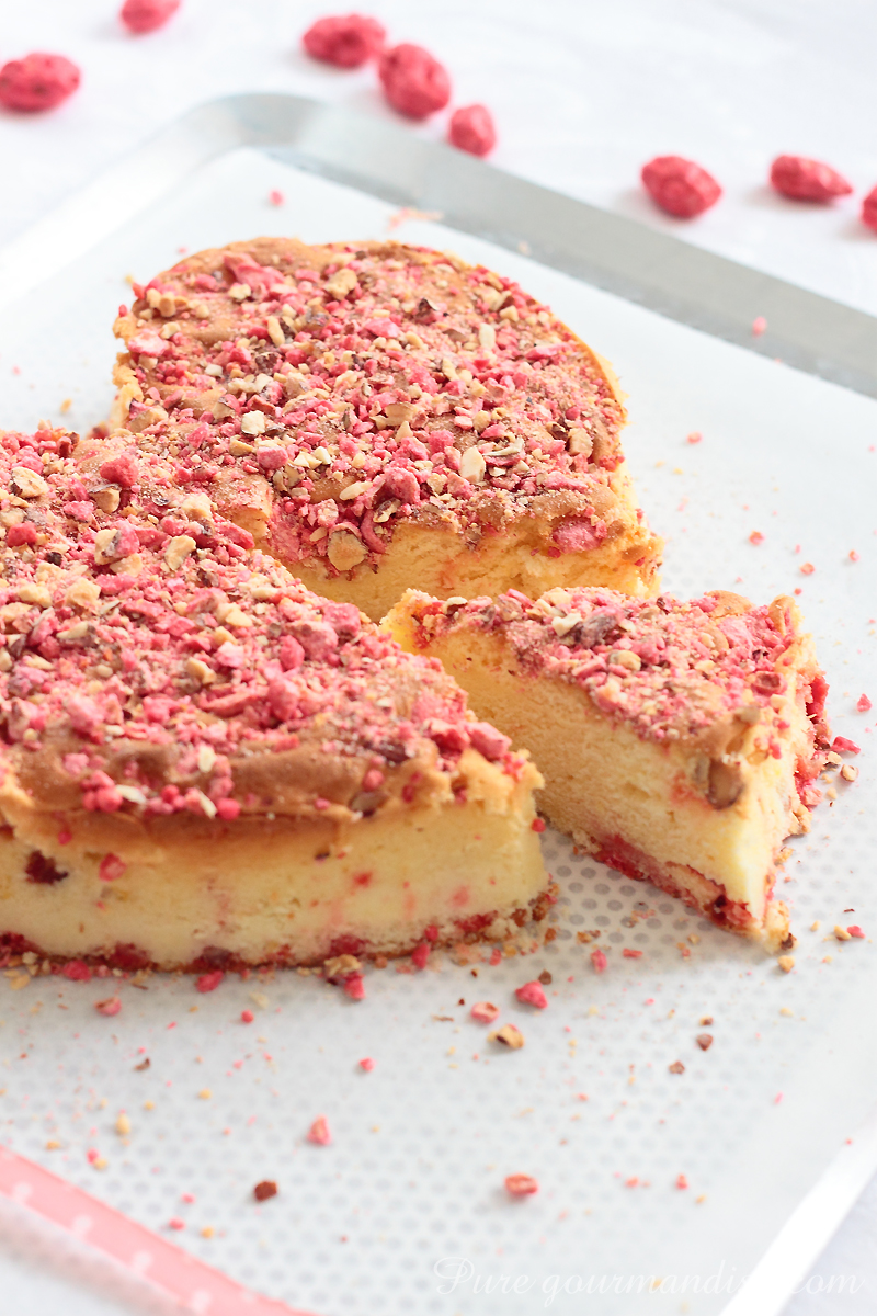 Gâteau moelleux citron pralines roses - Pure Gourmandise