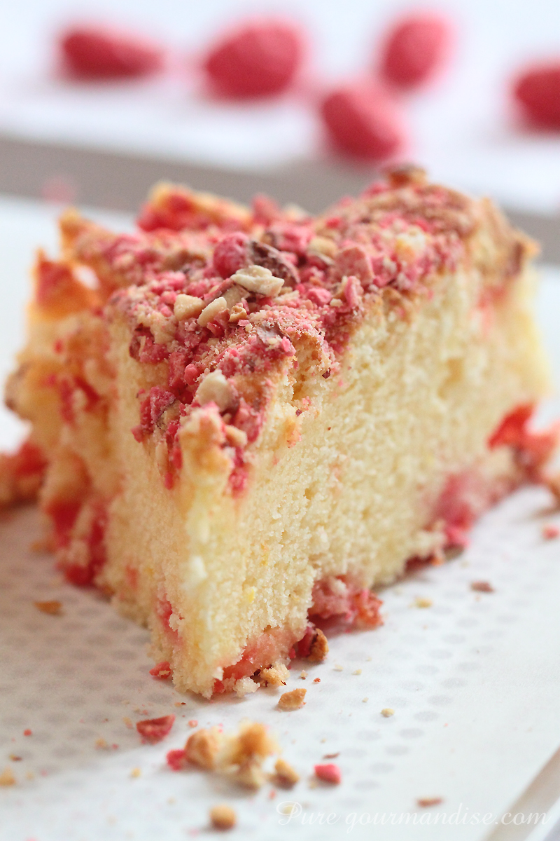 Gâteau moelleux citron pralines roses - Pure Gourmandise