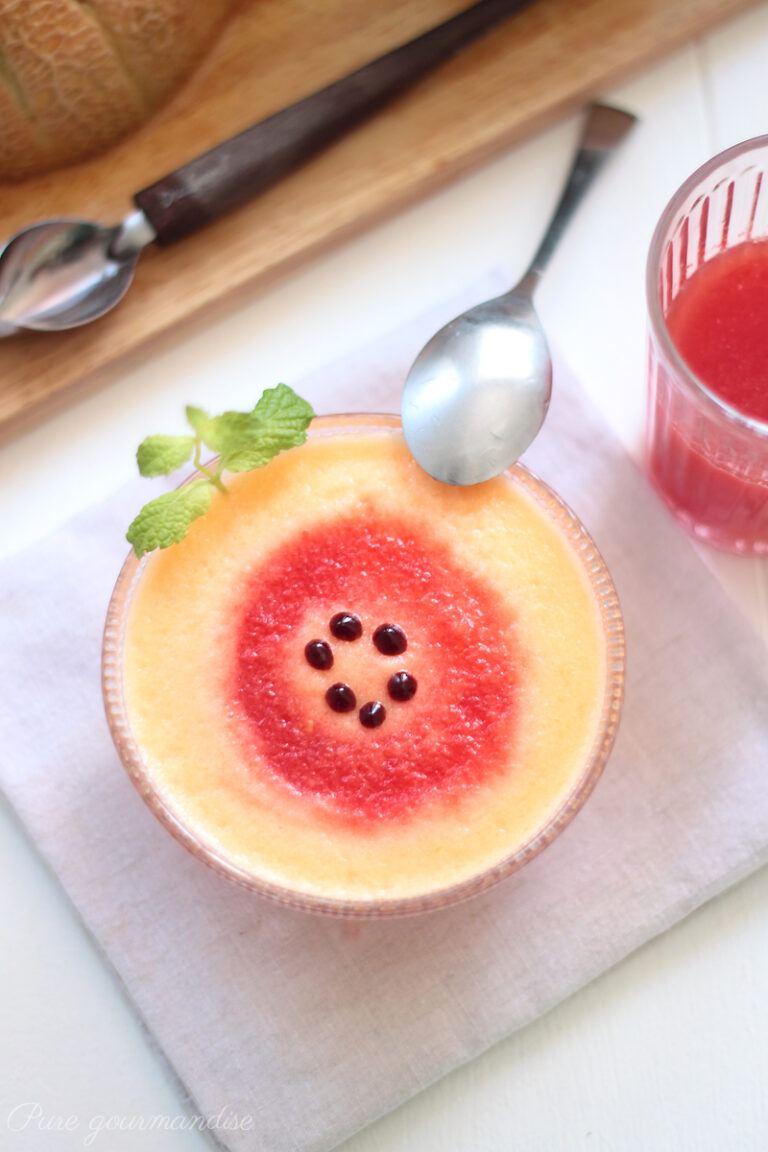 Soupe melon pastèque au balsamique - Pure Gourmandise