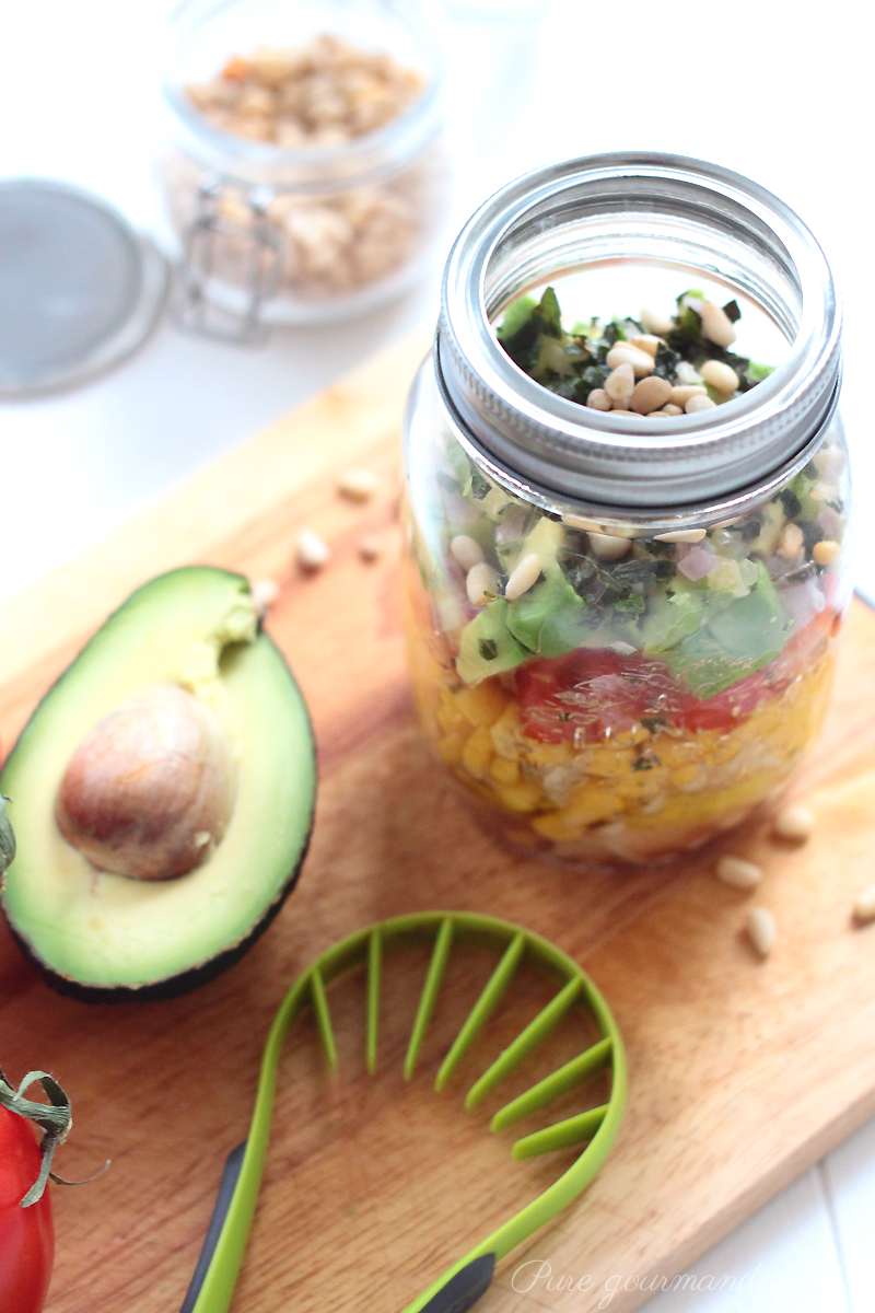 Salade colorée de pâte en bocal - Pure Gourmandise